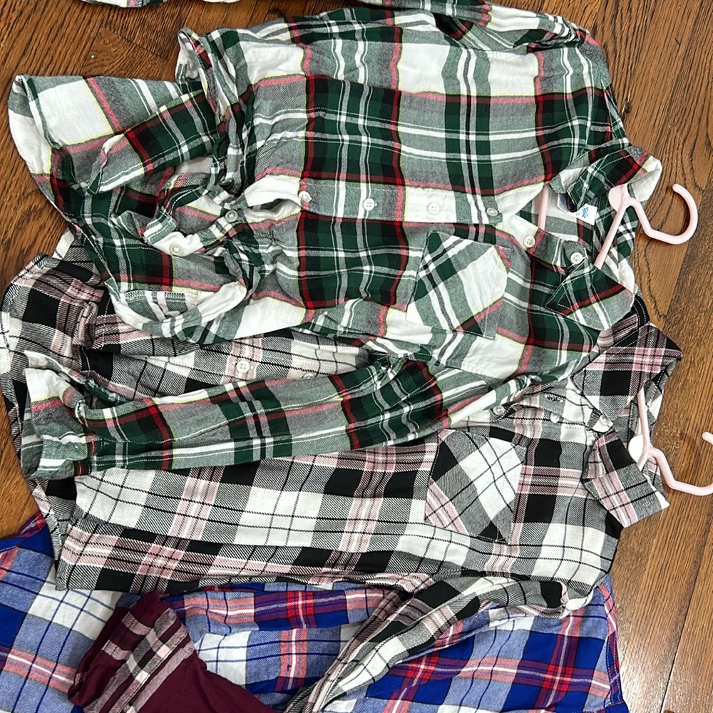 4 cute justice brand size 8 flannels